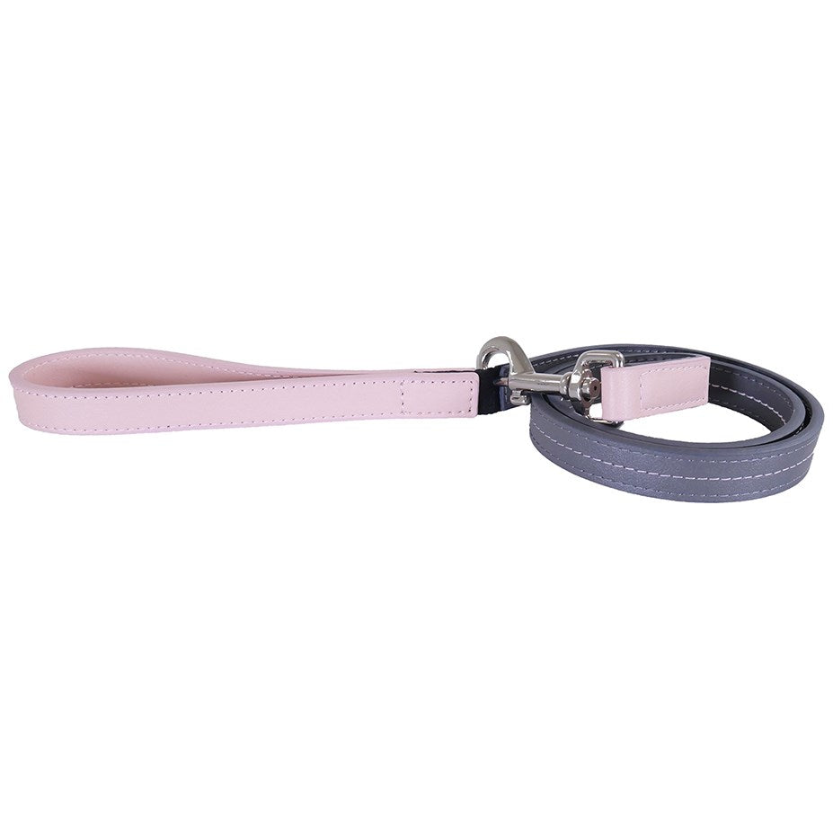 Rosewood - Baby Pink/Grey Leather Lead 3/4"40" - Petservo