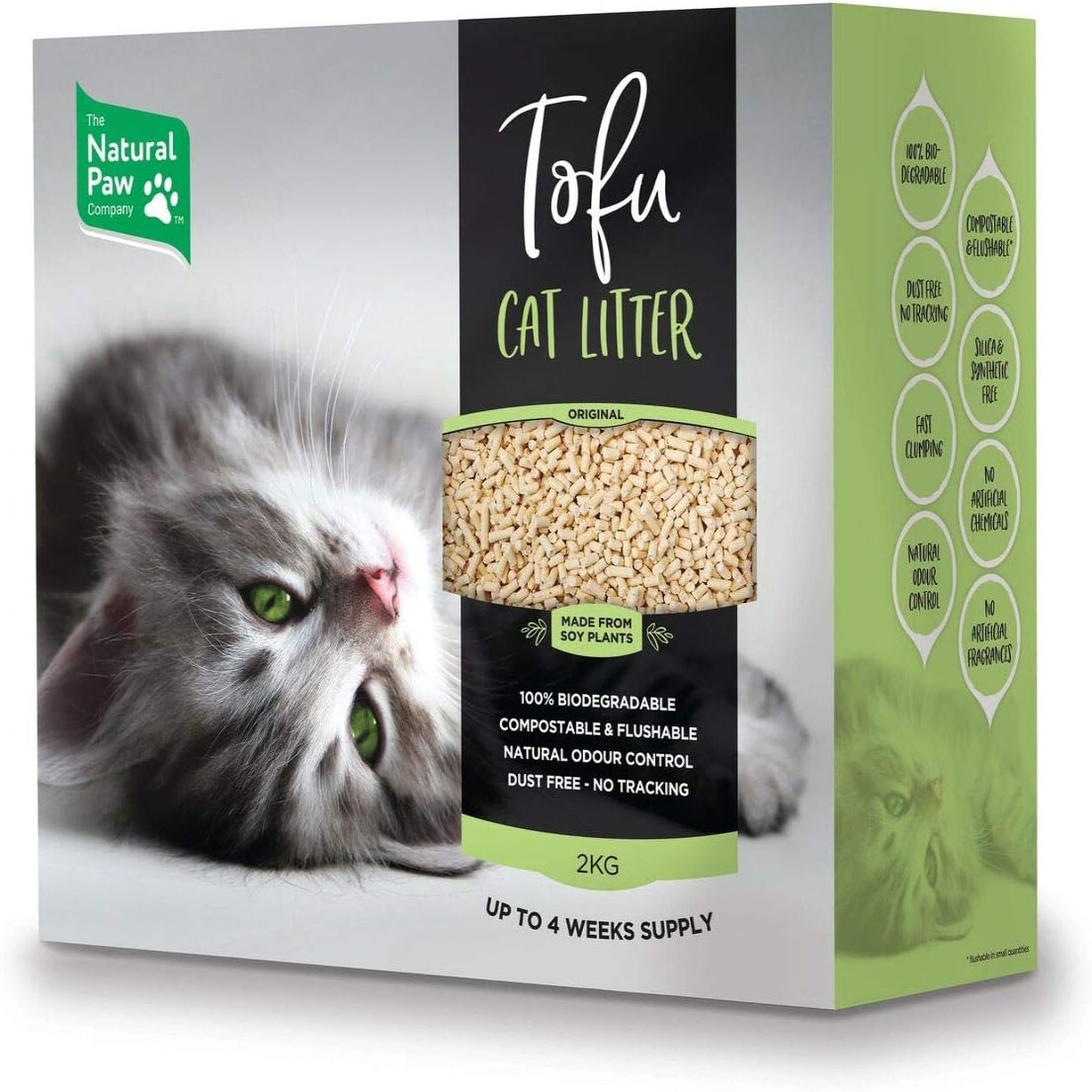 The Natural Paw - Company, Tofu Cat Litter, 2kg - Pet Servo