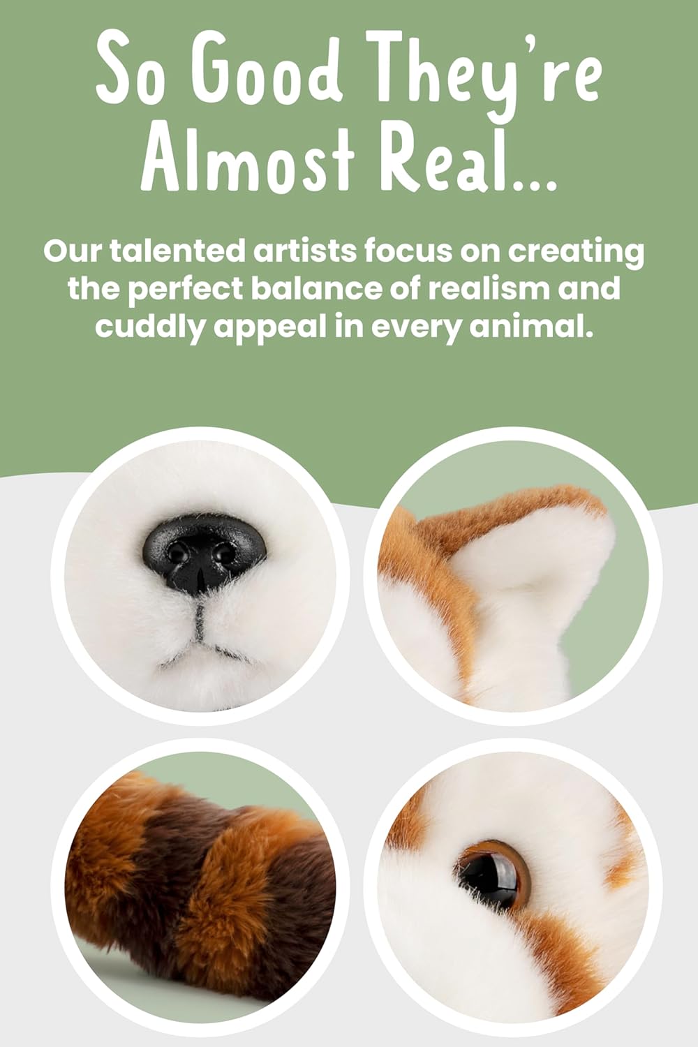 LIVING NATURE - Red Panda Stuffed Animal | Plush Soft Toy - Petservo