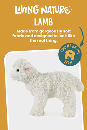 Living Nature - Large Lamb Plush - Realistic 28cm Soft Toy - Petservo