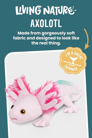 Living Nature - Axolotl Stuffed Animal | Plush Soft Toy - Petservo