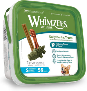 WHIMZEES - Variety Value Box Dental Dog Treats, Variety Tub, Small, Natural Daily Dental Chews - Petservo