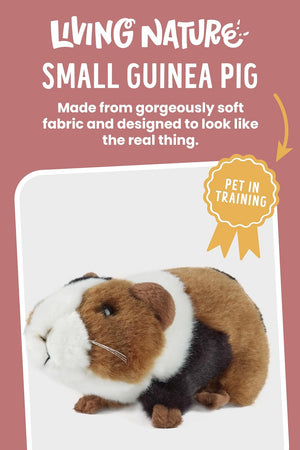 Living Nature - Plush Guinea Pig – Realistic Soft Toy (18cm) - Petservo