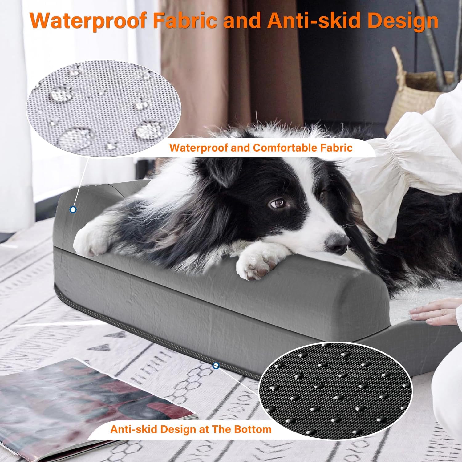 StormHero - Orthopedic Dog Bed - Large Memory Foam Pet Bed - Petservo