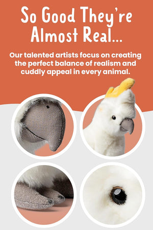 Living Nature - Cockatoo Stuffed Animal - Plush Soft Toy - Petservo