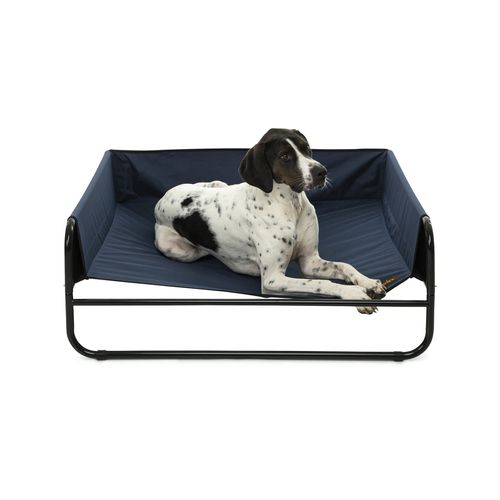 Charlie's High - Walled Outdoor Trampoline Dog Bed - Blue - Medium