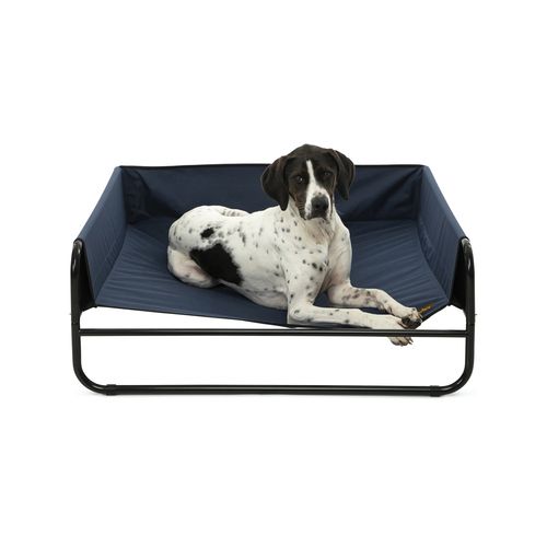 Charlie's - High Walled Outdoor Trampoline Dog Bed - Blue - Large