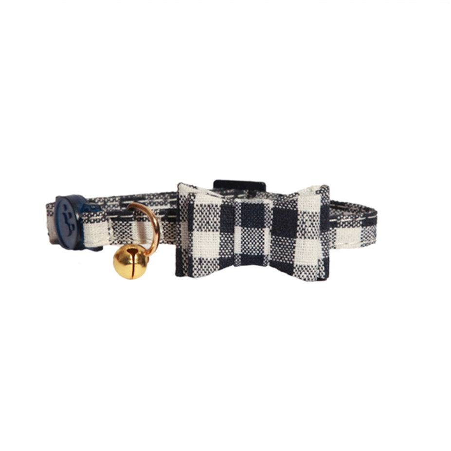 Rosewood - Blue Gingham Bow-Tie Cat Collar - Petservo