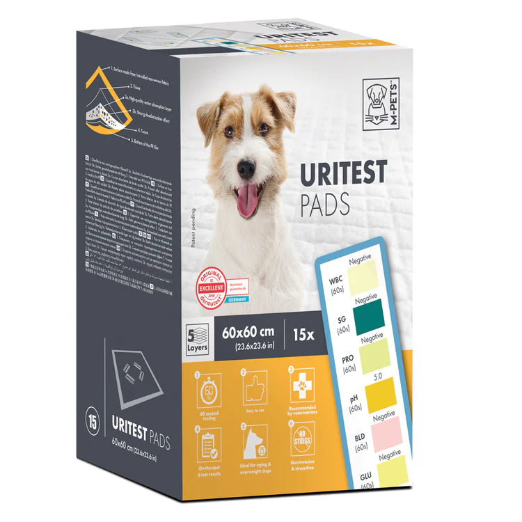 M-PETS - Uritest Training Pads 60*60 cm-15 pads with uritest strips