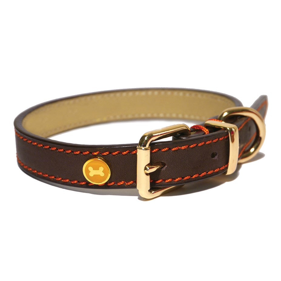 Rosewood - BROWN LEATHER COLLAR - Petservo