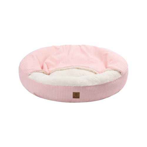 Charlie's - Hooded Snookie Calming Donut Dog Bed - Pink - Large