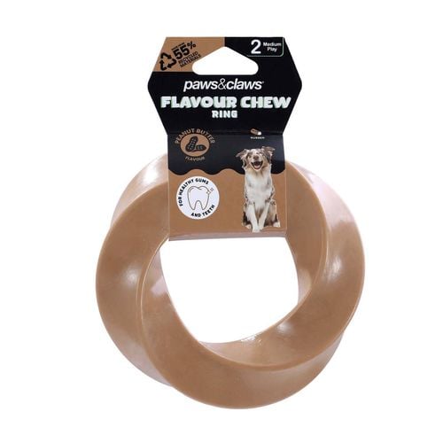 Paws & Claws - 11.5 x 11.5 x 3cm Flavour Chew TPR Ring - Petservo