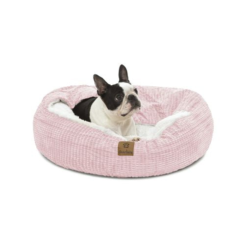 Charlie's - Hooded Snookie Calming Donut Dog Bed - Pink - Large