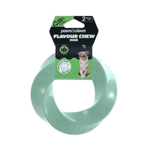 Paws & Claws - 11.5 x 11.5 x 3cm Flavour Chew TPR Ring - Petservo