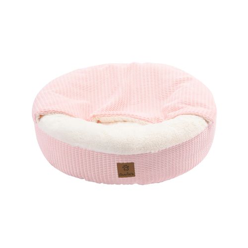 Charlie's - Hooded Snookie Calming Donut Dog Bed - Pink - Small