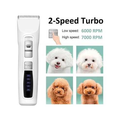 YES4PETS - Pet Electric Dog Pet Clipper Kit Blade Set Cat Animal Hair Grooming Cordless White