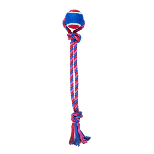 Happy Tails - Pink And Blue Ball Rope Toy - petservo