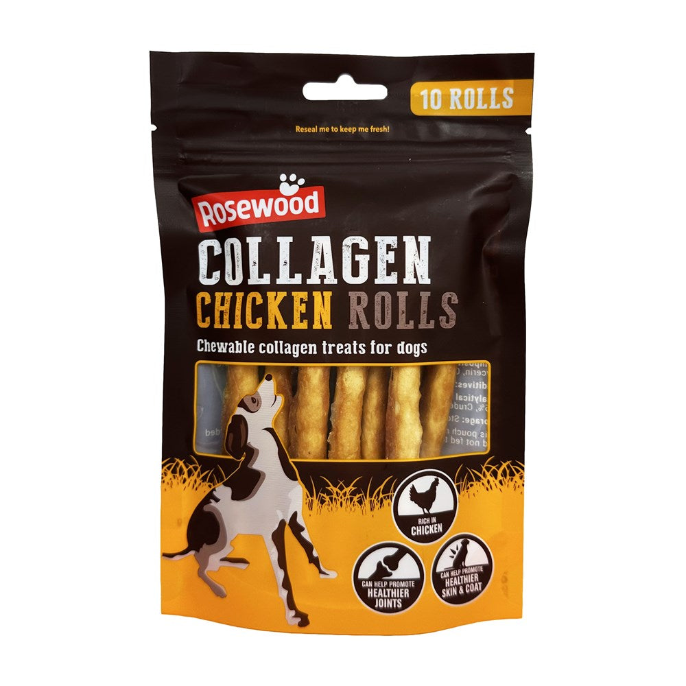 Rosewood - COLLAGEN 10PC ROLLS 70G CHICKEN - Petservo