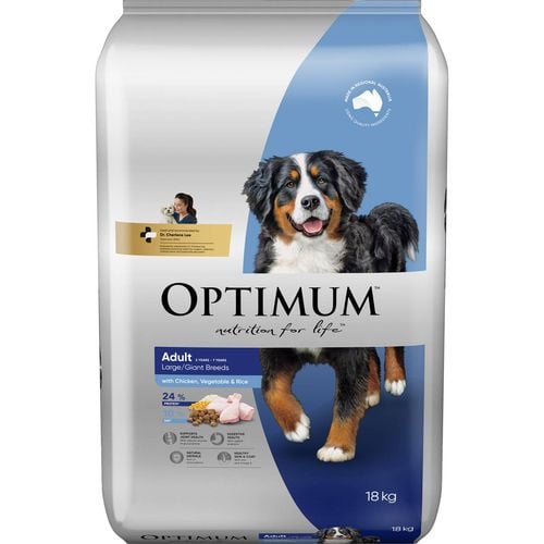 Optimum - 18kg Adult Large/Giant Breeds Chicken Vegetables & Rice Dry Dog Food - petservo