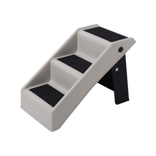 Charlie's - Pet Portable Foldable Dog Stairs Lightweight Design - Grey - Medium