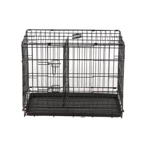 YES4PETS - 24' Collapsible Metal Dog Rabbit Crate Puppy Cage Cat Carrier With Divider