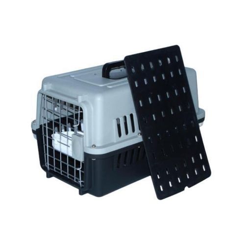 YES4PETS - Dog Cat Crate Pet Airline Carrier Cage With Bowl and Tray - Black - Small