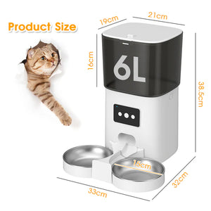 Advwin - Wifi Double Bowl 6L Automatic Pet Feeder - petservo