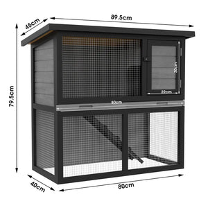 Advwin - Rabbit Hutch 2 storey Wooden Pet Cage - Petservo