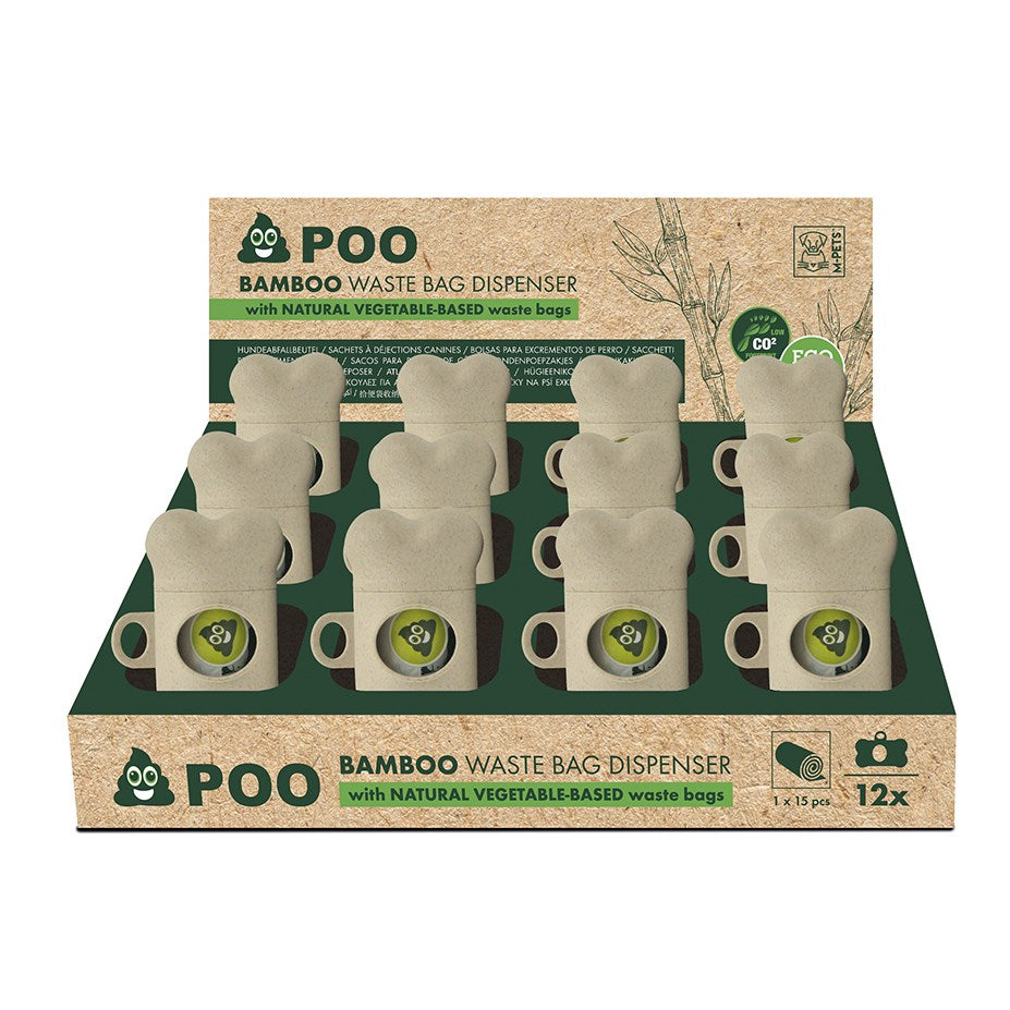 M-PETS - POO Bamboo Waste Bag Dispenser Display (12 dispensers) - petservo