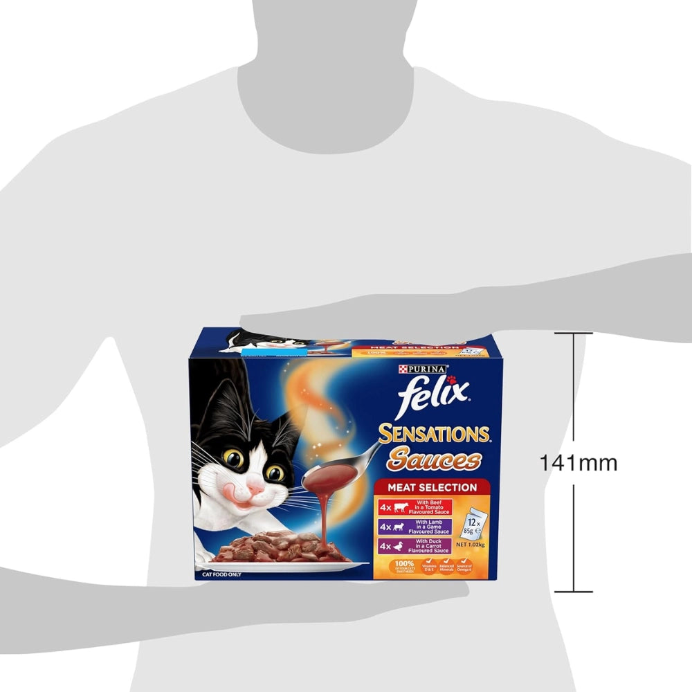 FELIX - Sensations Adult Wet Cat Food Meat Selection Sauces 60X85g - PetServo-5