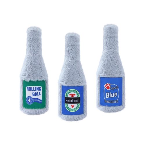 3PK Paws & Claws Furry Beer Bottle Plush 22x8cm Assorted