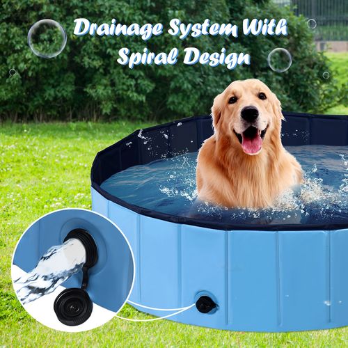 Costway - Pet Pool Washing Bathtub Non-Slip 1.6x0.3m - Blue