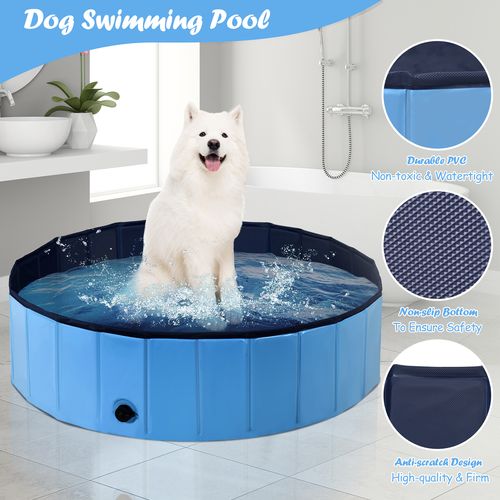 Costway - Pet Pool Washing Bathtub Non-Slip 1.6x0.3m - Blue