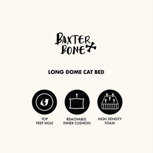 Baxter Bone - Taupe Long Cat Dome with Removable Cushion - Petservo