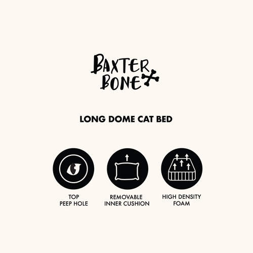 Baxter Bone - Taupe Long Cat Dome with Removable Cushion - Petservo