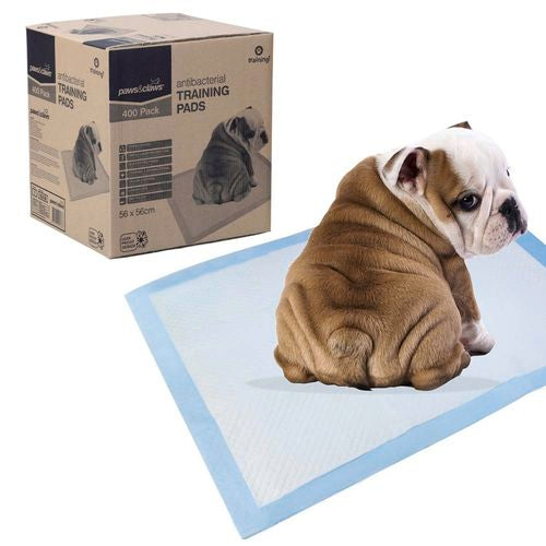 400pc Paws & Claws 56cm Dog Pet Toilet Training Pads Absorbent Eco Antibacterial