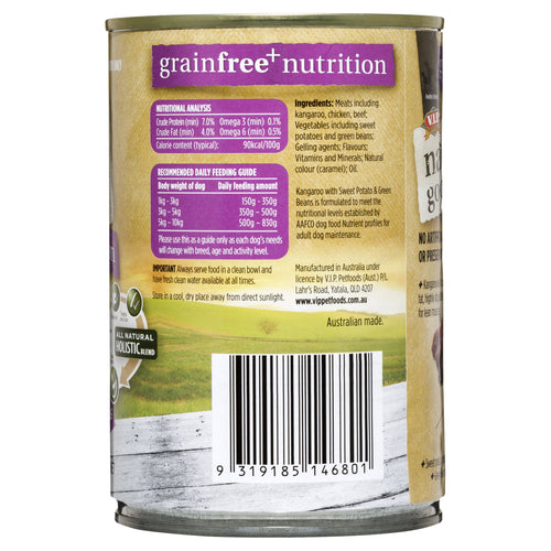 Natures Goodness - 400g Kangaroo With Sweet Potato And Green Beans Grain Free Adult Dog Wet Food - 12 Pack - petservo