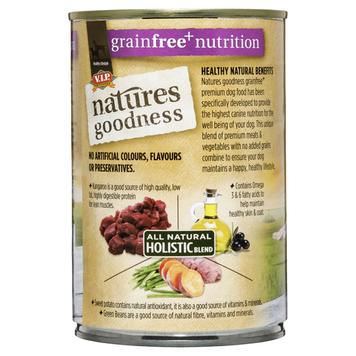 Natures Goodness - 400g Kangaroo With Sweet Potato And Green Beans Grain Free Adult Dog Wet Food - 12 Pack - petservo