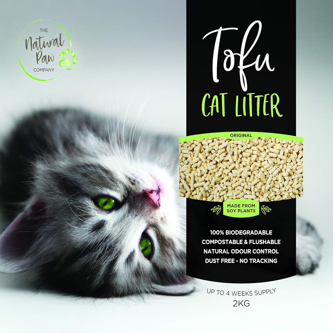 The Natural Paw - Company, Tofu Cat Litter, 2kg - Pet Servo-1