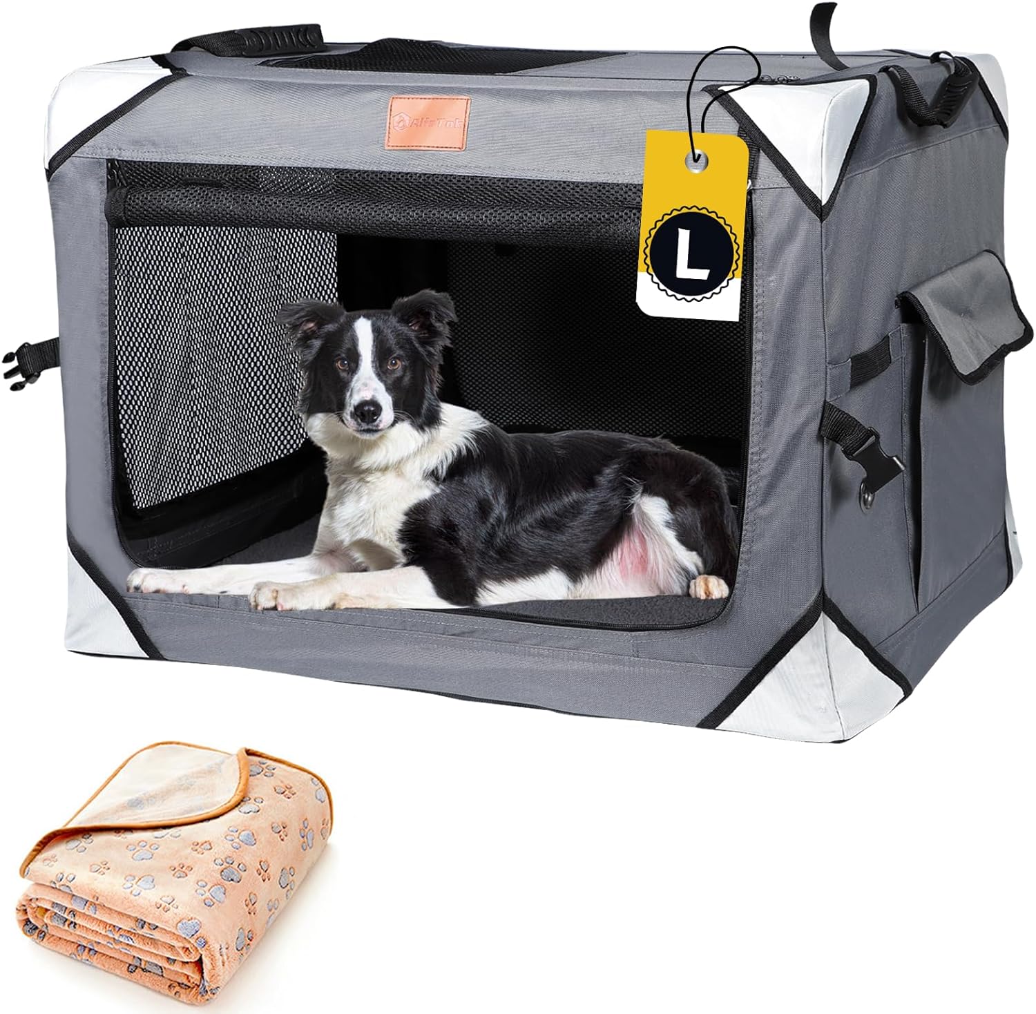 AlfaTok - Portable Foldable Pet Dog Puppy Cat Soft Dog Cat Crate