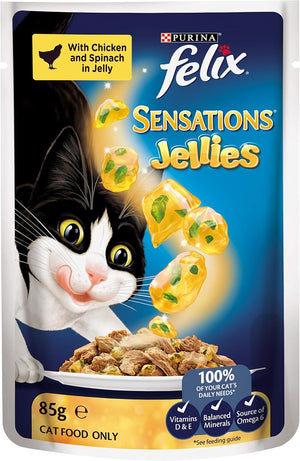 FELIX - Sensations Adult Wet Cat Food Favourites Menu Jellies 60x85g - Petservo