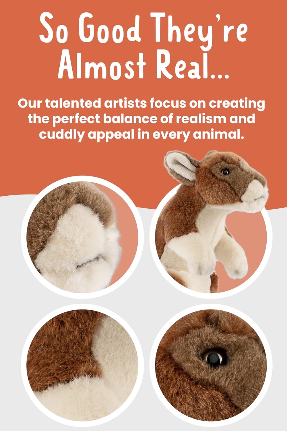 Living Nature - Kangaroo Stuffed Animal - Plush Soft Toy - Petservo