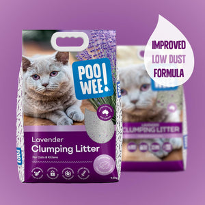 POOWEE - Clumping Lavender Cat Litter 7.5kg - Odour Control - Petservo