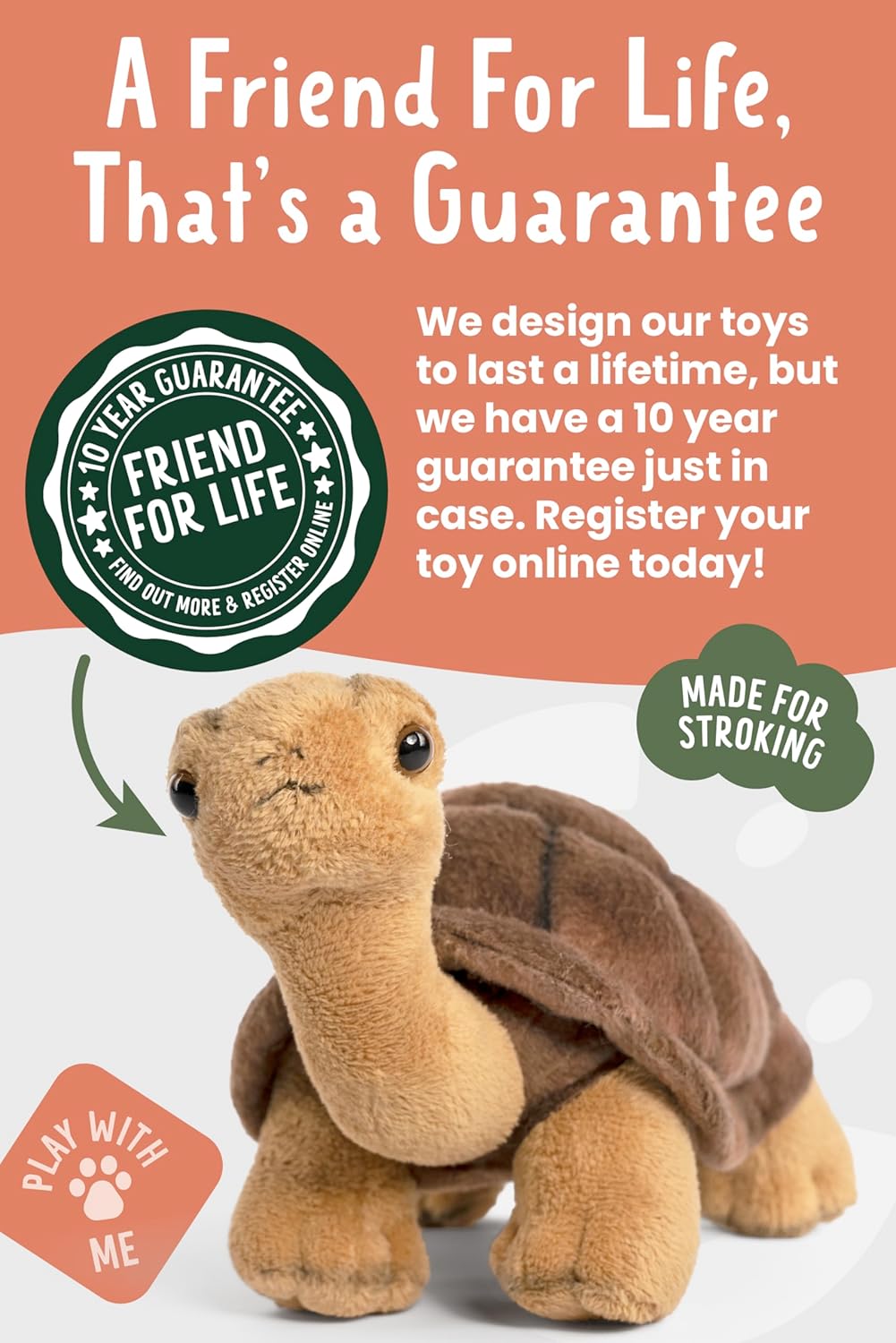 Living Nature - Tortoise Stuffed Animal - Plush Soft Toy - Petservo