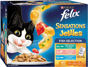 FELIX - Sensations Wet Cat Food Fish Selection Jellies 60x85g - Petservo