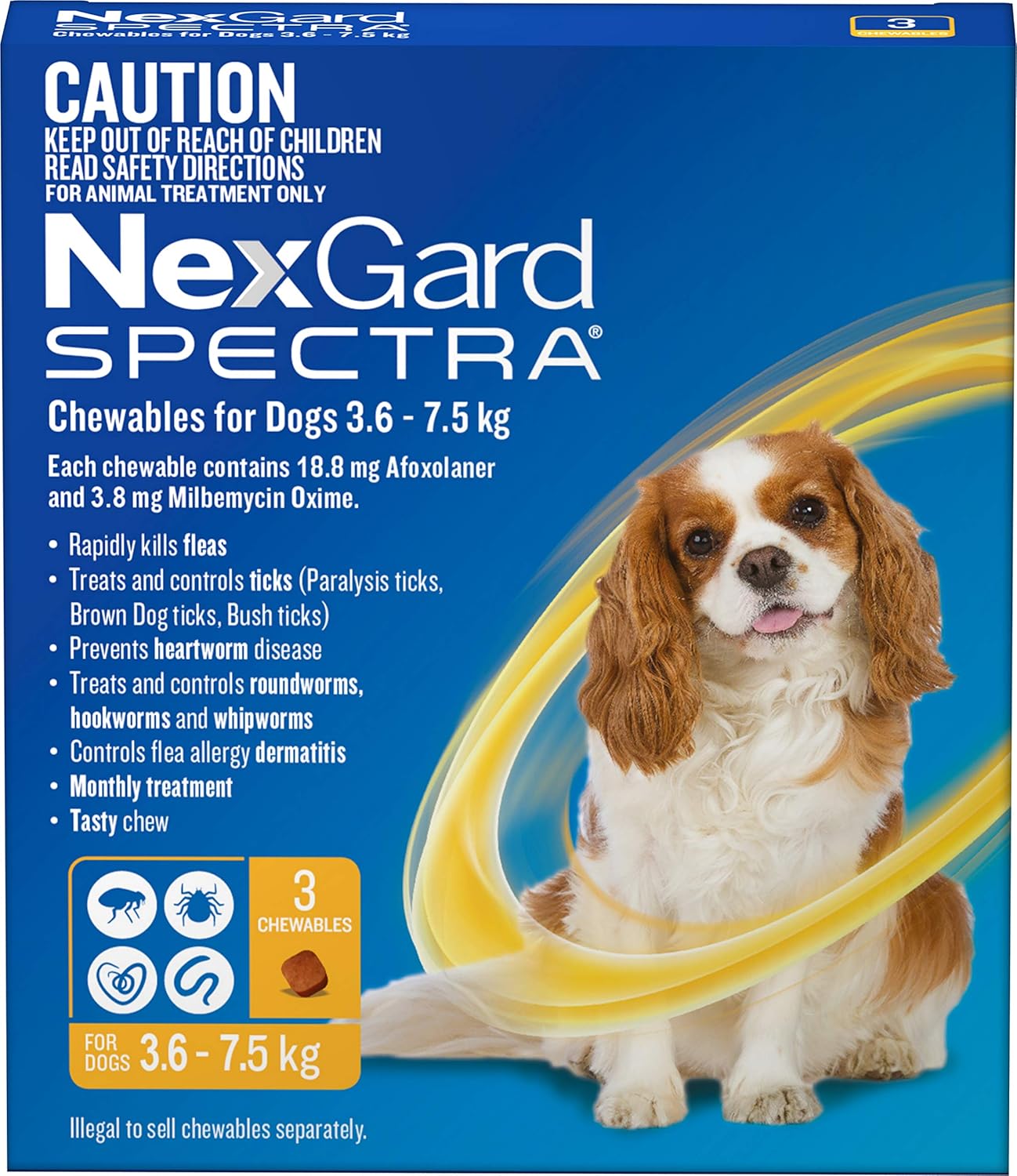 Nexgard - Spectra Chewables for Dogs 3.6-7.5 kg (Pack of 3) - Petservo