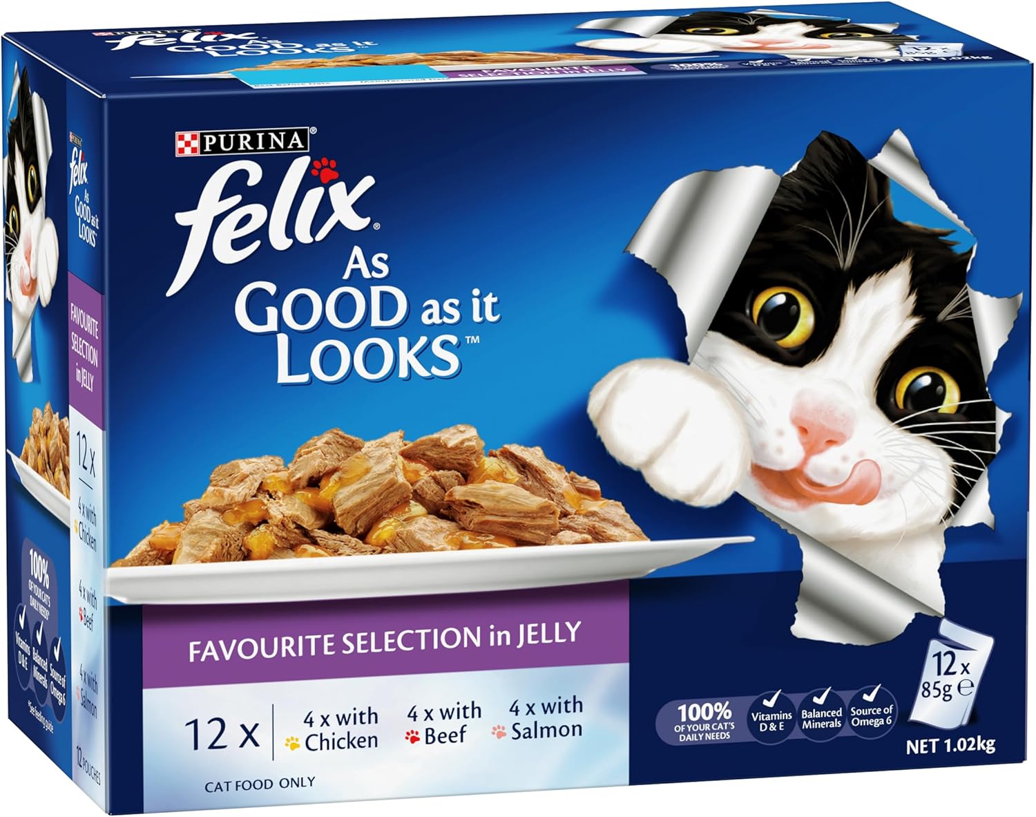 FELIX - As Good As It Looks Adult Wet Cat Food Favourites Selection 60x85g - Petservo