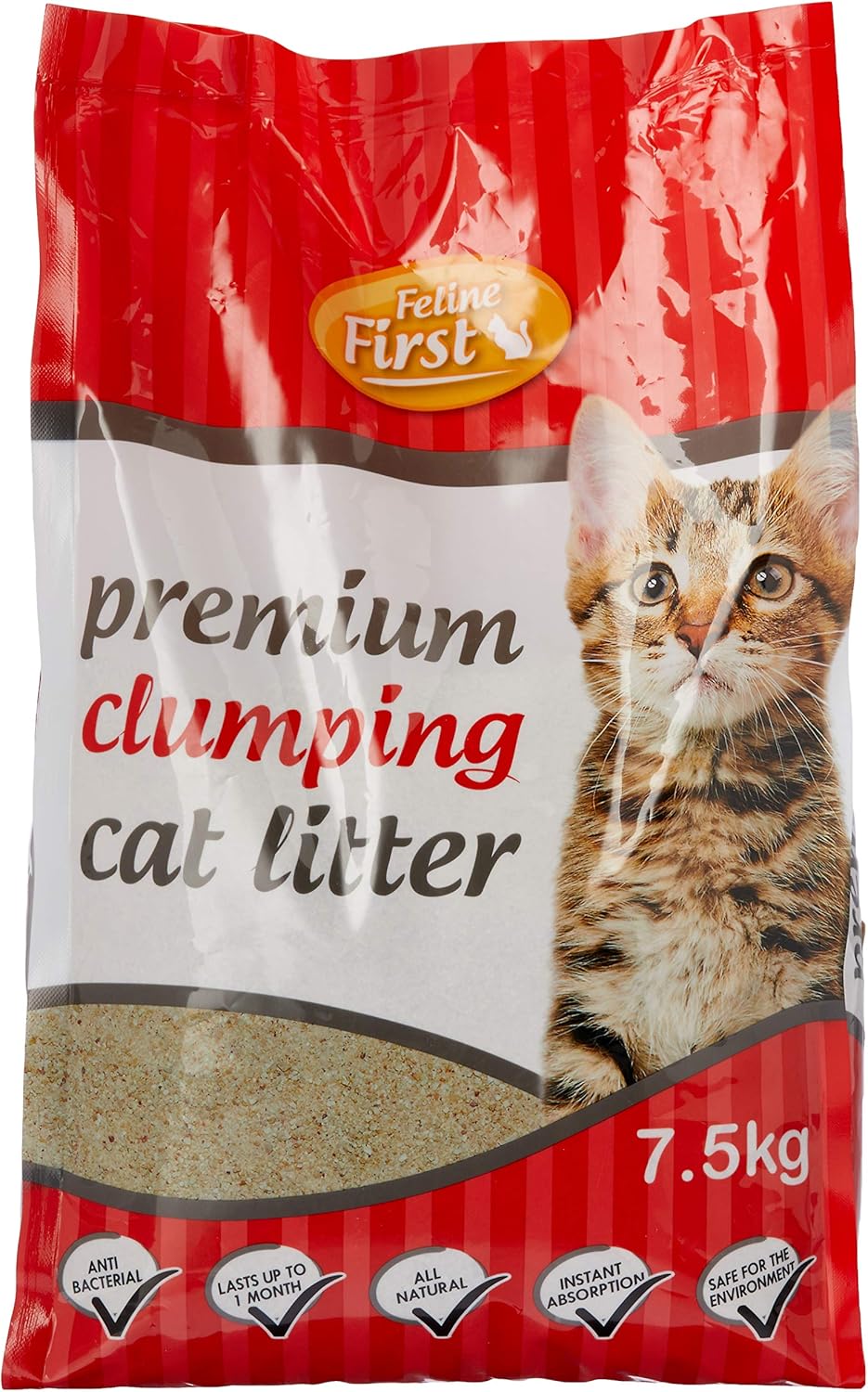 Feline First - Clumping Cat Litter 7.5kg - Natural & Odor Control - Petservo