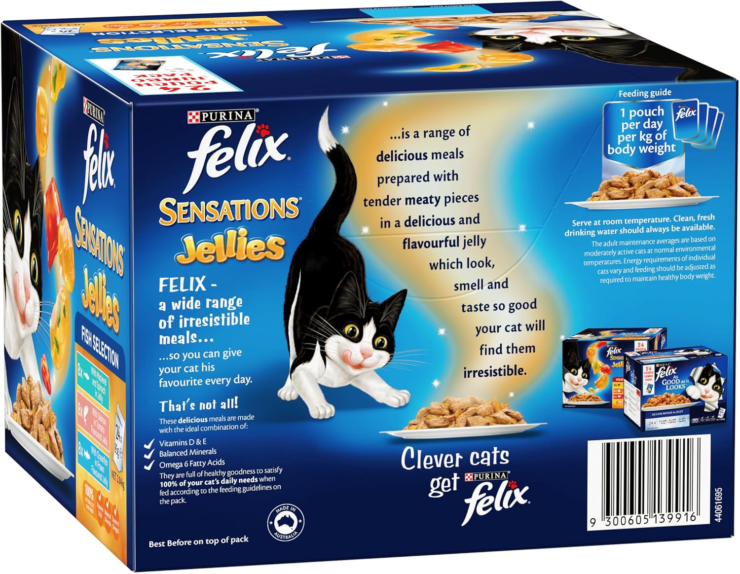 FELIX - Sensations Wet Cat Food Fish Selection Jellies 60x85g - Petservo