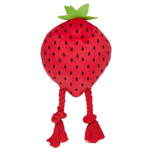 Happy Tails - Plush Strawberry With Rope - petservo